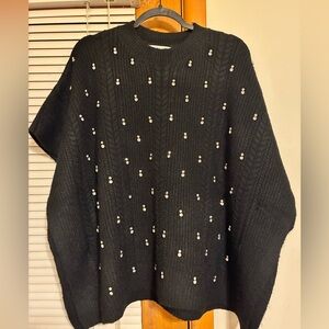 Anna & Ava Black Knit Sweater with Silver Accents